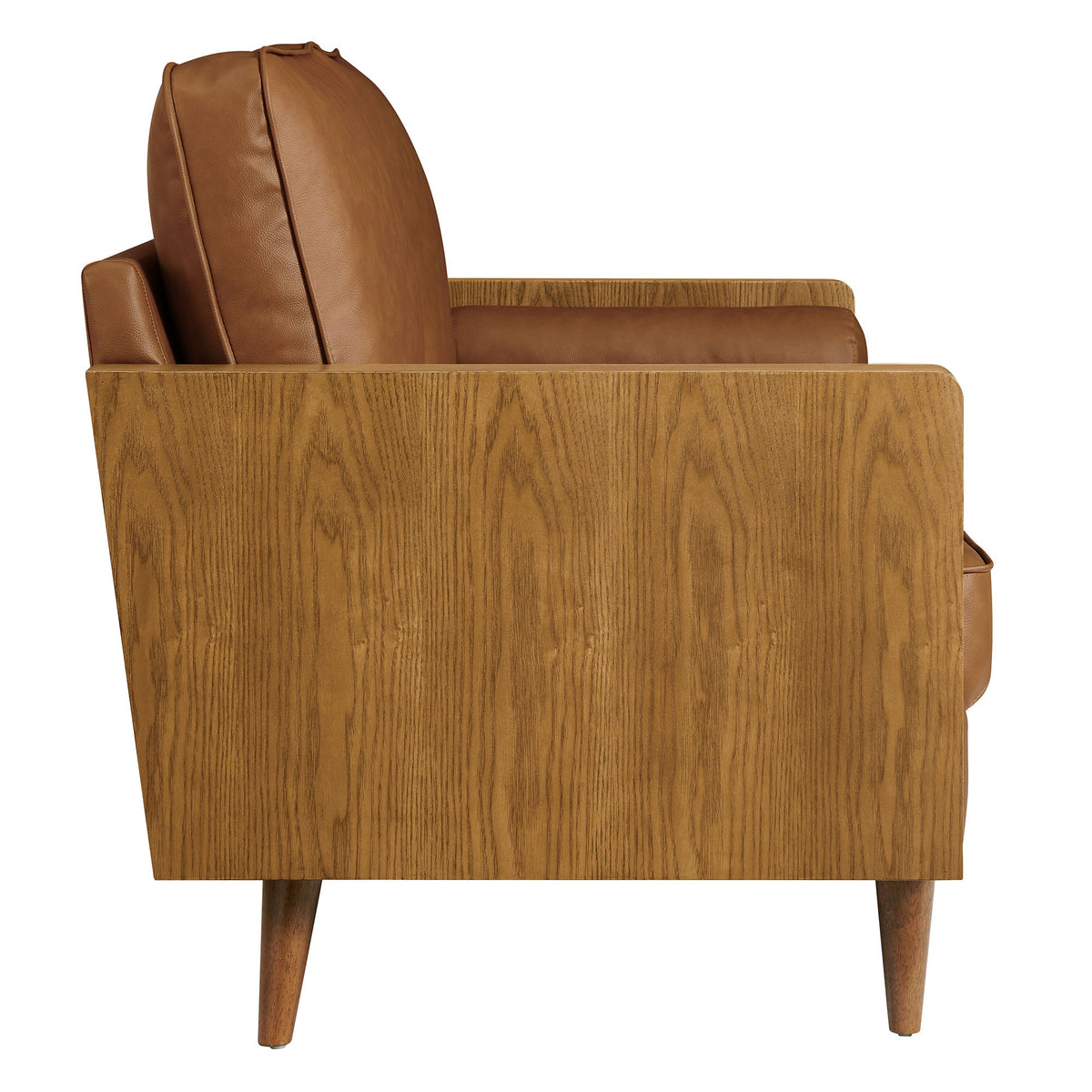 Kellan Walnut/Tan Vegan Leather Loveseat - Ornate Home