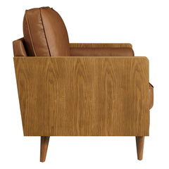 Kellan Walnut/Tan Vegan Leather Loveseat - Ornate Home