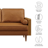 Kellan Walnut/Tan Vegan Leather Loveseat - Ornate Home