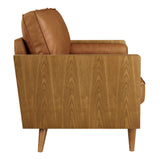 Kellan Walnut/Tan Vegan Leather Sofa - Ornate Home
