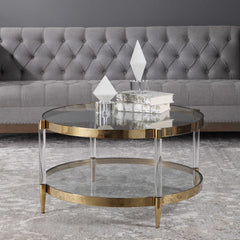 Kellen Gold Glass Coffee Table - Ornate Home