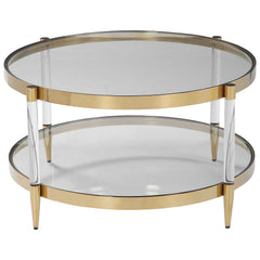 Kellen Gold Glass Coffee Table - Ornate Home