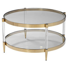 Kellen Gold Glass Coffee Table - Ornate Home