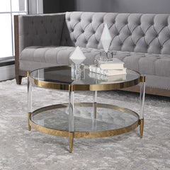 Kellen Gold Glass Coffee Table - Ornate Home