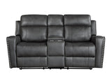 Kellen Smoky Gray Double Reclining Loveseat - Ornate Home