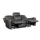 Kellen Smoky Gray Double Reclining Sofa - Ornate Home