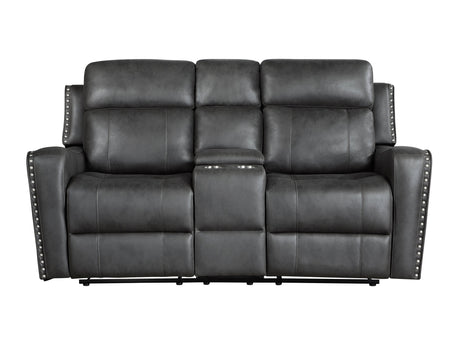 Kellen Smoky Gray Power Double Reclining Loveseat - Ornate Home