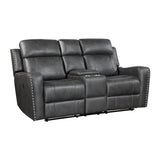 Kellen Smoky Gray Power Double Reclining Loveseat - Ornate Home