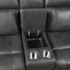 Kellen Smoky Gray Power Double Reclining Loveseat - Ornate Home