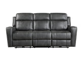 Kellen Smoky Gray Power Double Reclining Sofa - Ornate Home