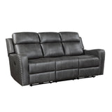 Kellen Smoky Gray Power Double Reclining Sofa - Ornate Home