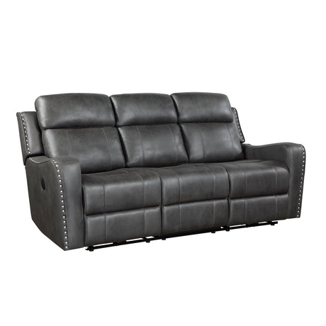 Kellen Smoky Gray Power Double Reclining Sofa - Ornate Home