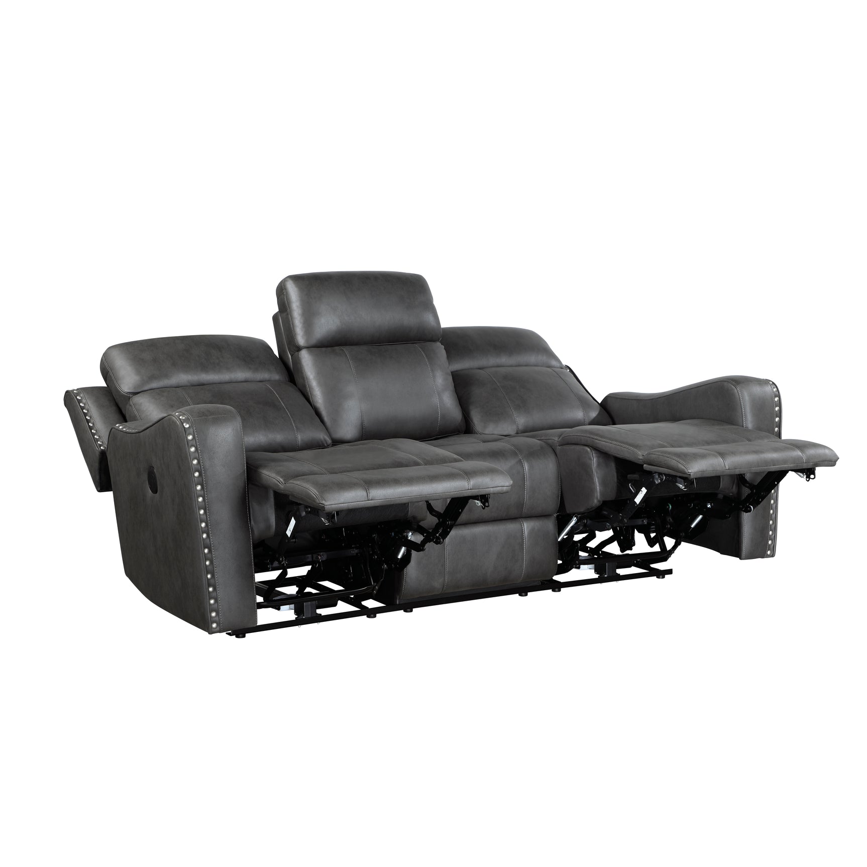 Kellen Smoky Gray Power Double Reclining Sofa - Ornate Home