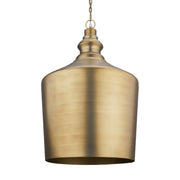 Keller Antiqued Brass Tall Metal 1-Light Pendant - Ornate Home
