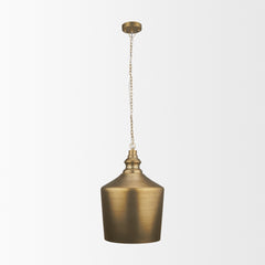 Keller Antiqued Brass Tall Metal 1-Light Pendant - Ornate Home