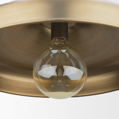 Keller Antiqued Brass Wide Metal 1-Light Pendant - Ornate Home