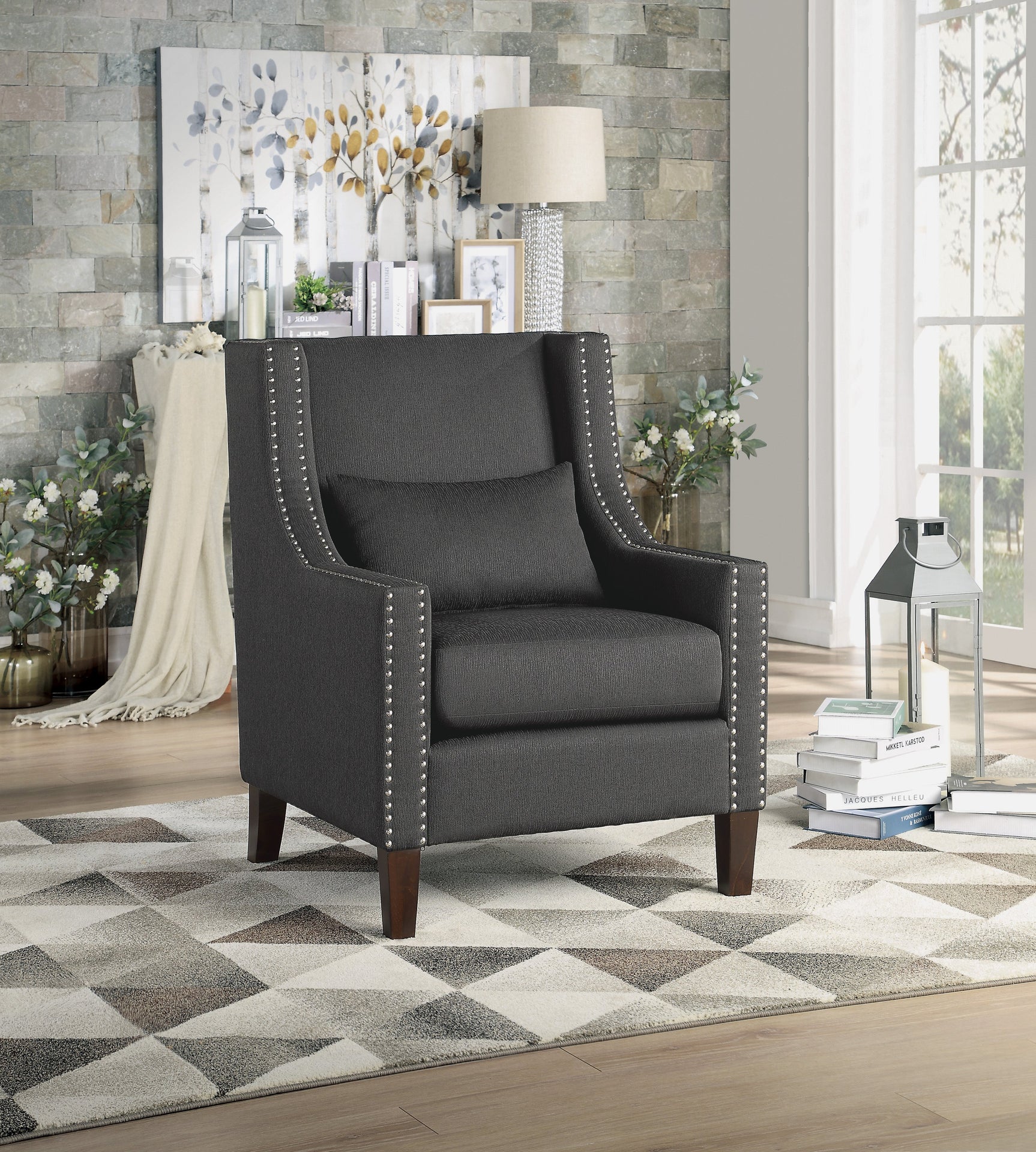 Keller Dark Gray Accent Chair - Ornate Home