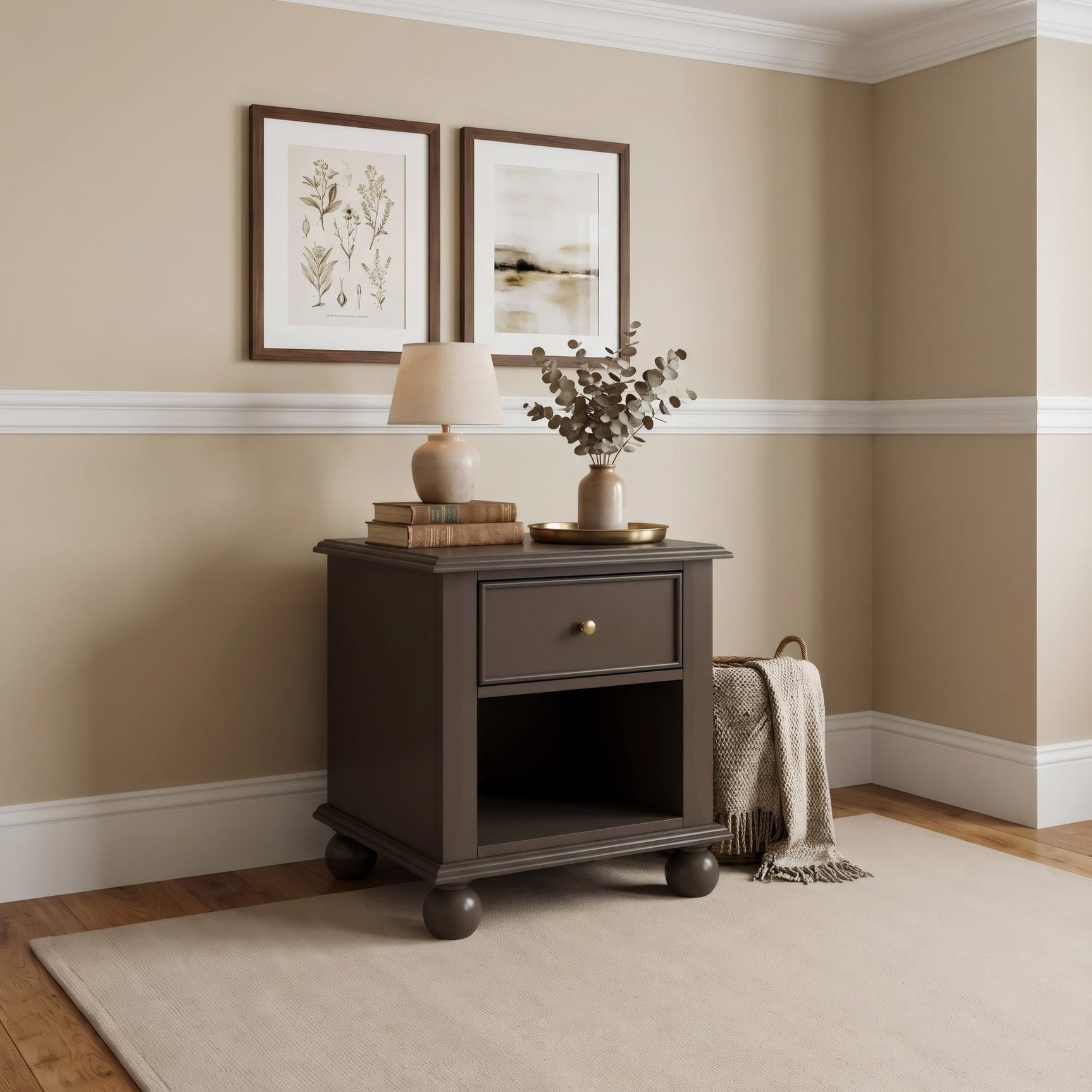 Kellie Bourbon 1-Drawer Nightstand - Ornate Home