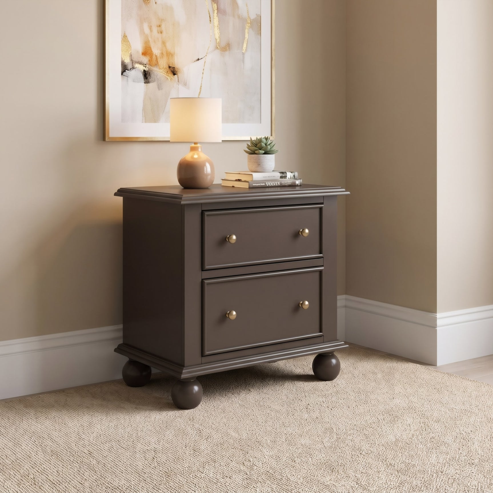 Kellie Bourbon 2-Drawer Nightstand