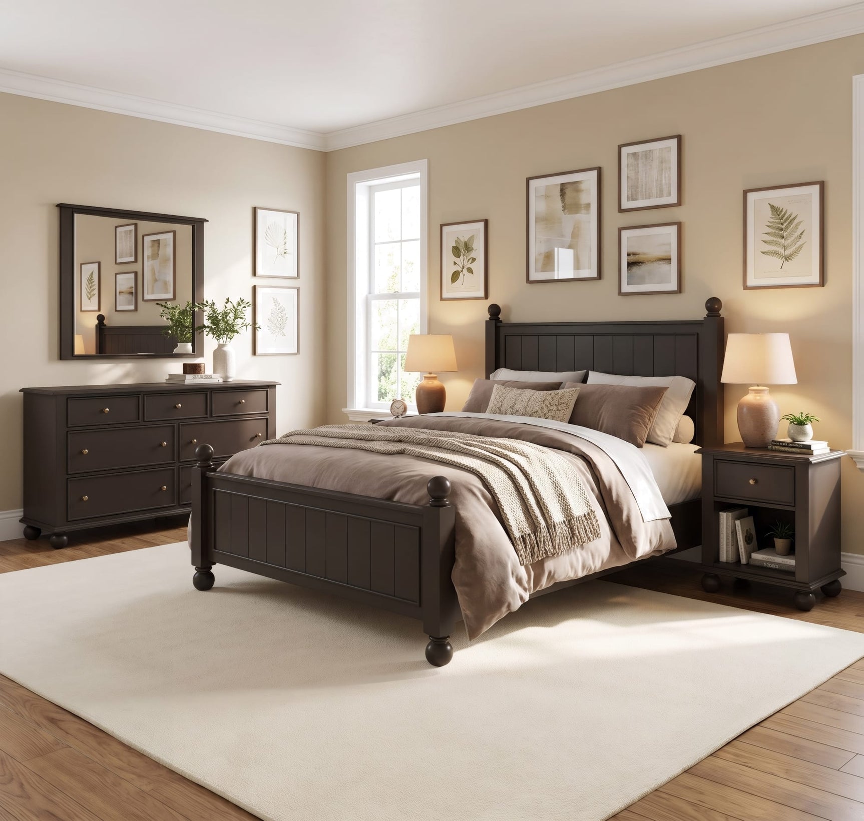 Kellie Bourbon King Panel Bed