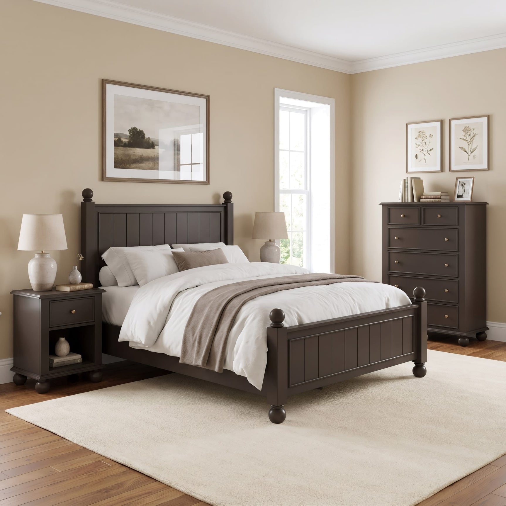 Kellie Bourbon Queen Panel Bed