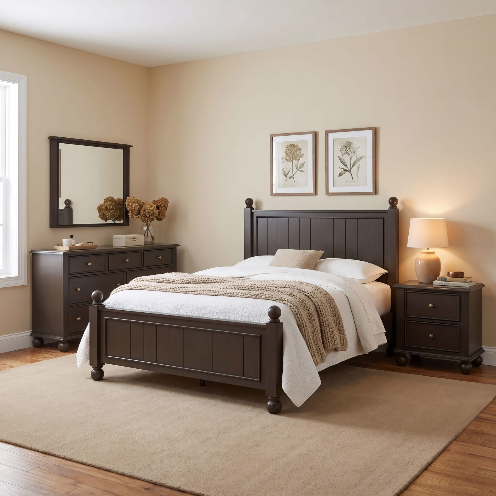 Kellie Bourbon Queen Panel Bed