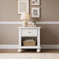 Kellie Milkstone 1-Drawer Nightstand - Ornate Home