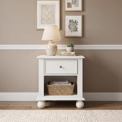 Kellie Milkstone 1-Drawer Nightstand - Ornate Home