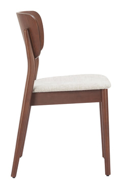 Kellua Beige & Walnut Dining Chair (Set of 2) - Ornate Home