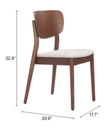 Kellua Beige & Walnut Dining Chair (Set of 2) - Ornate Home