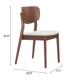 Kellua Beige & Walnut Dining Chair (Set of 2) - Ornate Home