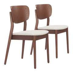Kellua Beige & Walnut Dining Chair (Set of 2) - Ornate Home