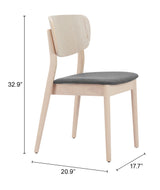 Kellua Gray & Natural Dining Chair (Set of 2) - Ornate Home