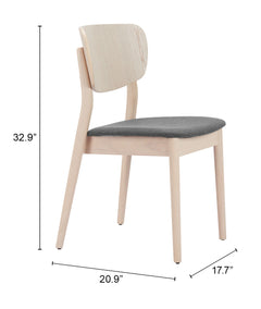 Kellua Gray & Natural Dining Chair (Set of 2) - Ornate Home