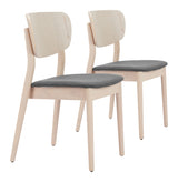 Kellua Gray & Natural Dining Chair (Set of 2) - Ornate Home