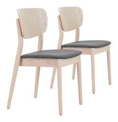 Kellua Gray & Natural Dining Chair (Set of 2) - Ornate Home