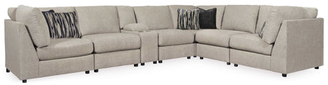 Kellway Bisque 7pc Sectional Sofa w/ Storage Console - Ornate Home