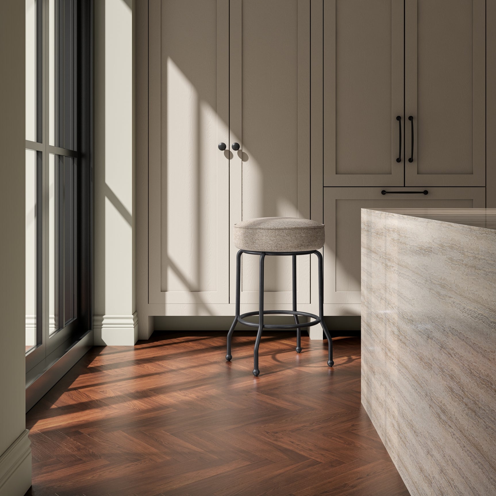 Kelsey Light Brown Swivel Counter Stool - Ornate Home