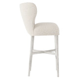 Kemp Glacier White/White/Cream Fabric Bar Stool - Ornate Home