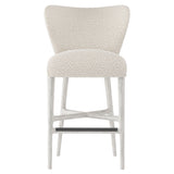 Kemp Glacier White/White/Cream Fabric Bar Stool - Ornate Home
