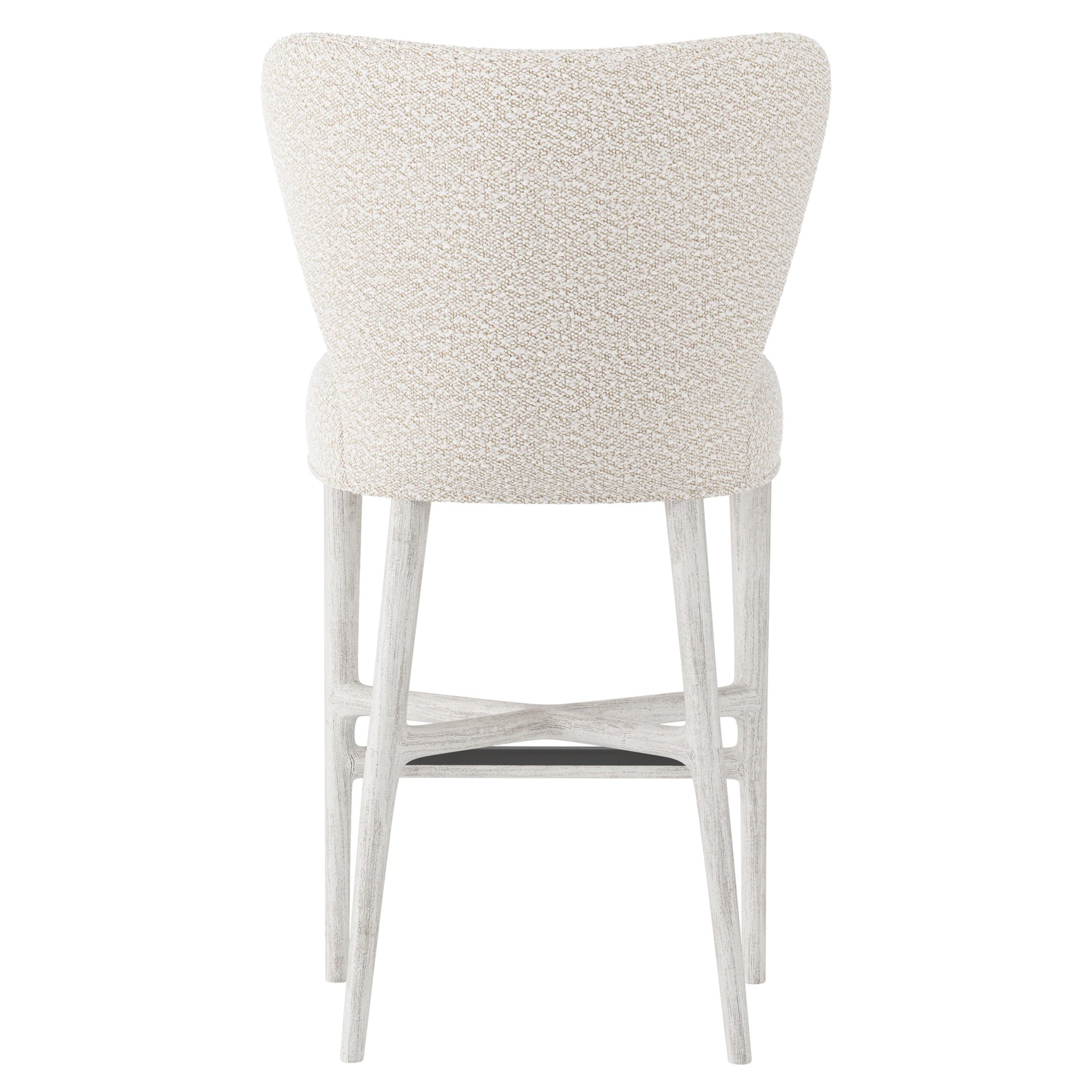 Kemp Glacier White/White/Cream Fabric Bar Stool - Ornate Home