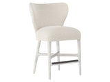 Kemp Glacier White/White/Cream Fabric Counter Stool - Ornate Home