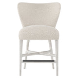 Kemp Glacier White/White/Cream Fabric Counter Stool - Ornate Home