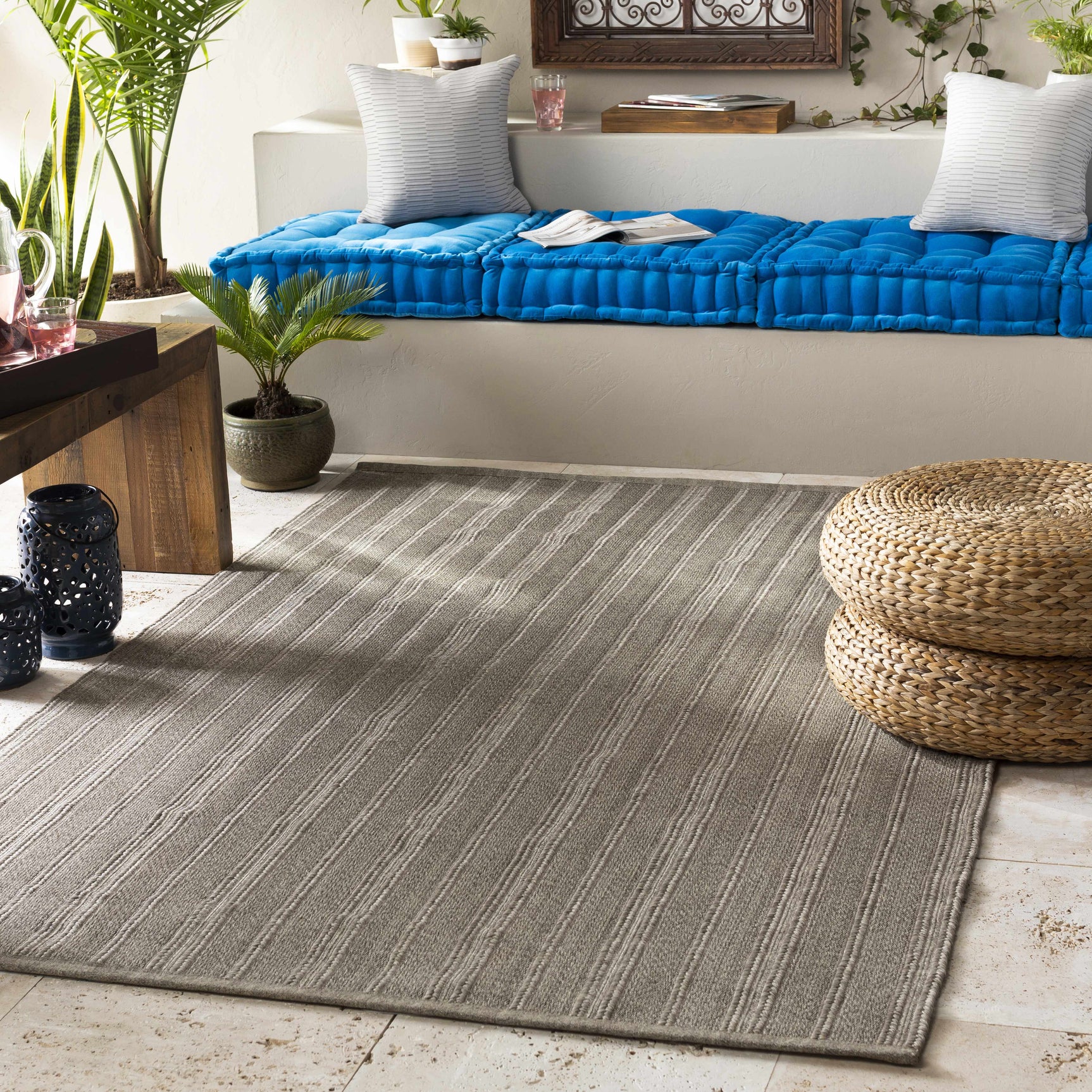 Kempston Gray Hand Woven Outdoor Rug - Clearance - Ornate Home