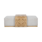 Kenan Creamy Ivory Ottoman - Ornate Home