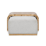 Kenan Creamy Ivory Ottoman - Ornate Home