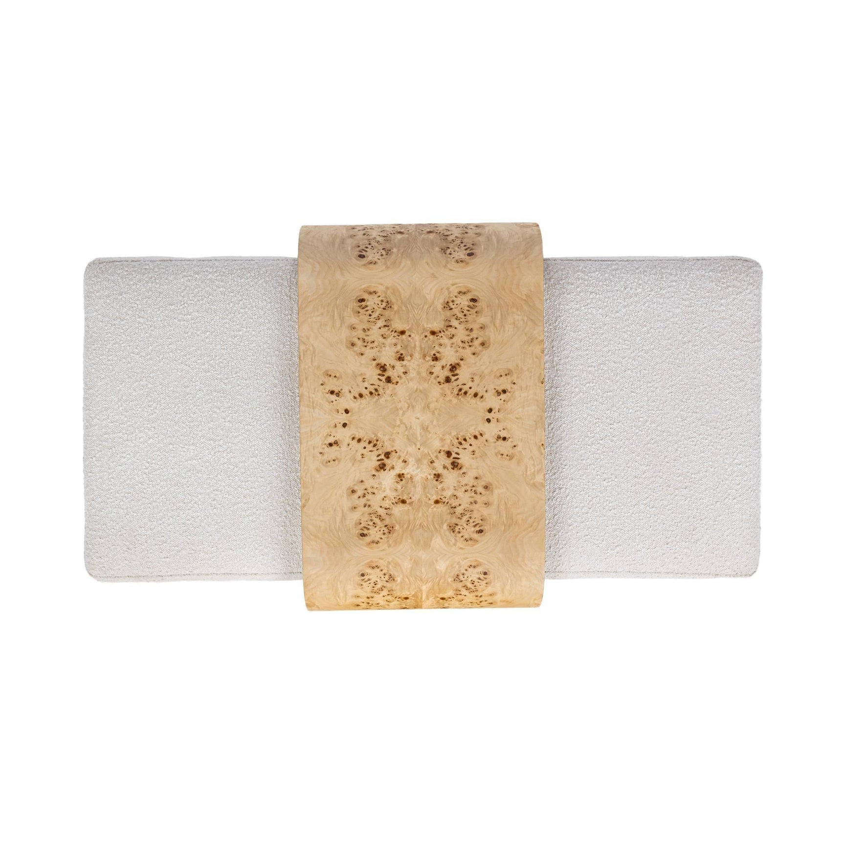 Kenan Creamy Ivory Ottoman - Ornate Home