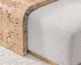 Kenan Creamy Ivory Ottoman - Ornate Home
