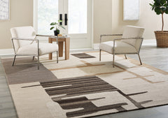 Kencher Beige/Brown Extra Large Rug - Ornate Home