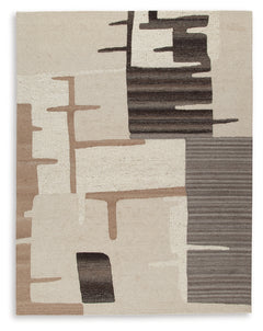 Kencher Beige/Brown Large Rug - Ornate Home